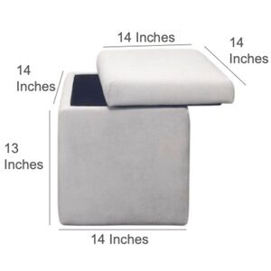 Square Storage Ottoman, Grey